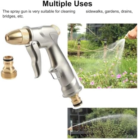 Heavy Duty Metal Garden Hose Nozzle High Pressure Pistol Grip Sprayer 4 Spray Modes for Efficient Watering(SIZE B) - Image 7