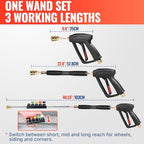 YAMATIC Pressure Washer Gun and 50FT Hose M22-14mm & M22-15mm with Wand - Image 3