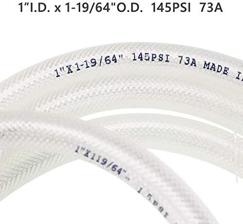 EASTRANS 1" ID x 10ft High Pressure Braided Tubing Clear Vinyl Hose - Image 5