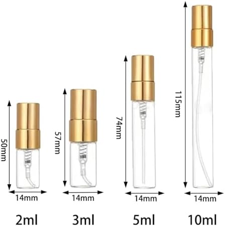 50pcs Refillable Glass Perfume Bottles 2ml 3ml 5ml 10ml Travel Atomizer with Black Cap - Image 3
