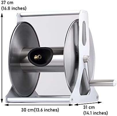 Portable Stainless Steel Wall Mount Hose Reel (Silver +DN15 35m yellow pipe) - Image 7