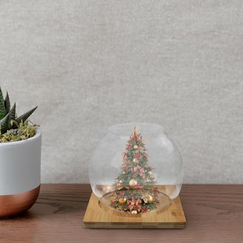 Milisten Glass Micro Landscape Bottle Wood Base for Bedroom Hotel - Image 5