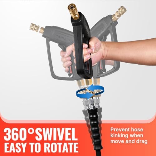 YAMATIC Pressure Washer Gun and 50 FT Rubber Hose Kit with Extension Wand - Image 2