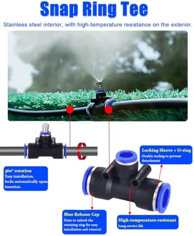 Livestock Farm Cooling Mister Hose for Pigs/Cows, Portable Drip Irrigation Watering System for Outdoor, Site Fence Automatic Brass Sprinkler Kit - Image 4