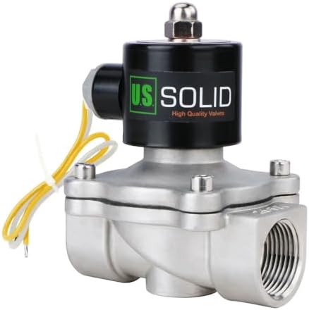 U.S. Solid 1 inch Stainless Steel Electric Solenoid Valve 110VAC Normally Closed Air Water by USSolid