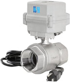 1-1/2 inch DN40 110-230VAC Normally Closed CF8/Stainless Steel 304 Manual Override Motorized Electrical Ball Valve With U.S. Plug - Image 2