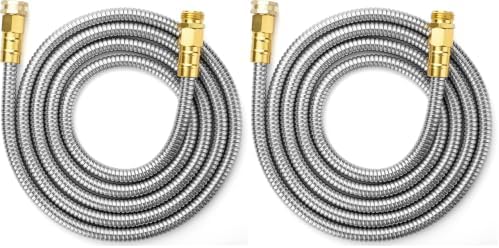 UNCO- Metal Garden Hose, 10 Feet Stainless Steel No Kink, Durable Flexible (Pack of 2) by Unco