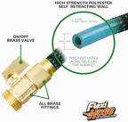 Flexi Hose with 8 Function Nozzle, 25FT - Lightweight Expandable Garden Hose, No-Kink Flexibility, 3/4 Inch Solid Brass Fittings and Double Latex Core - Black and Green - Image 4