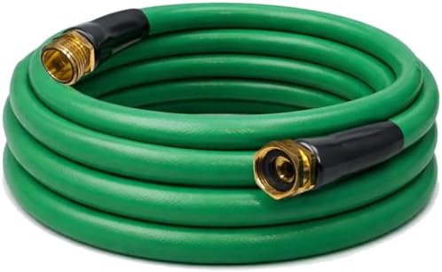 25 ft Kink Free Garden Hose with 10-Pattern Spray Nozzle – Kink Free, UV-Resistant, All-Weather Hose with Brass Fittings, One-Handed Thumb Control & Rubberized Grip - Image 6