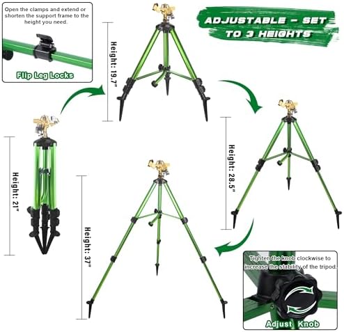 Triumpeek 2 Pack Impact Sprinkler on Tripod Base with Stakes - Image 2