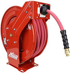 MILTON Industrial Hose Reel 2790-50D, Auto Retractable, Chemical Resistant, Prevent Cracking, Flexible in Extreme Conditions,1/2” Hose ID, 50 Foot Rubber Hose, 300 PSI Max Pressure,1/2" Male NPT, Red - Image 2