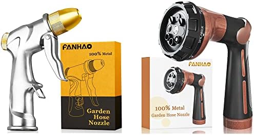 FANHAO 100% Heavy Duty Metal Garden Hose Nozzle with Thumb Control by FANHAO
