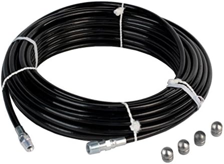 Sewer Jetter Hose & 4 Nozzles 1/8in. NPT x 100ft. 4800 PSI & 3.5 Button Nose Thruster Flusher Monster & Degreaser Nozzles by Unknown