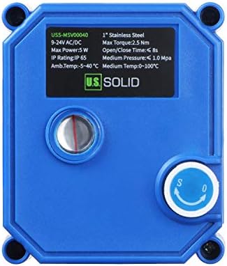 U.S. Solid Motorized Ball Valve- 1" NSF Certified 304SS Ball Valve with Manual Function, Full Port, 9-24V AC/DC and 2 Wire Auto Return Setup - Image 6