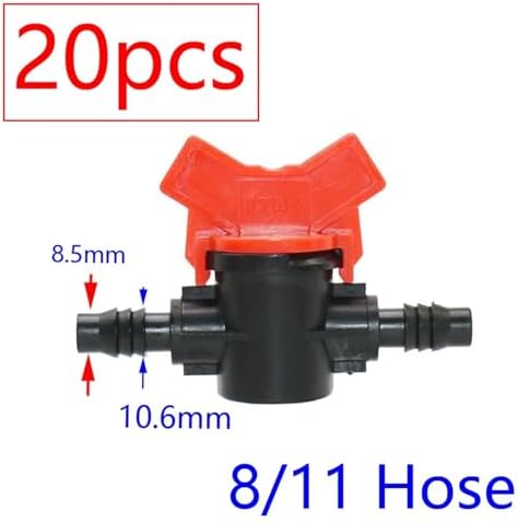 20pcs Drip Irrigation Valve 4/7 3/8/10/12/16/20 /25mm Pipe Garden Tap 1/2" 3/4" Male Thread Water Hose Barb Connector(R) - Image 4