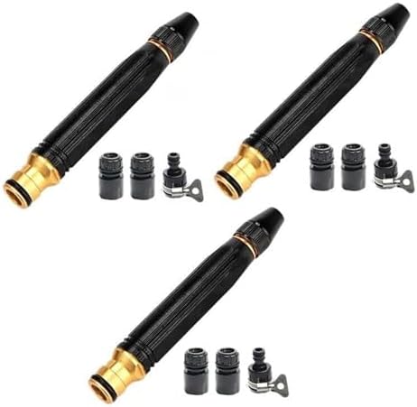High Pressure Hose Nozzle,2026 Upgrade Heavy Duty Adjustable Twist Hose Nozzle Jet Sweeper Nozzle, Metal Outdoor Watering Attachment for Driveway, Deck, Car Washing(3 sets) by Unknown