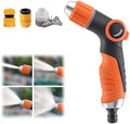 High Pressure Garden Hose Nozzle with 4 Spray Patterns & Thumb Control (Orange) by Unknown