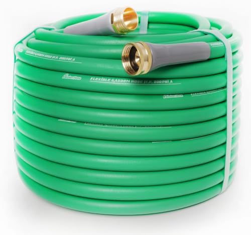 Garden Hose 75 ft, Slim Lightweight All-Weather Water Hose, Flexible and Durable, Leak-Free Connections, EPDM Rubber Hose for Patio, Lawn (Green) by Unknown