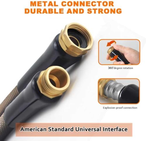 Garden Hose 100FT - 600PSI High Pressure, Kink-Free & Lightweight,No Expanding, Abrasion Resistant Water Hose for Car Wash, Lawn, Watering - Image 2
