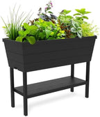Keter Urban Bloomer 12.7 Gallon Raised Garden Bed and Outdoor Herb Garden Planter with Self Watering Gauge and Drainage Plug, Dark Grey by Unknown
