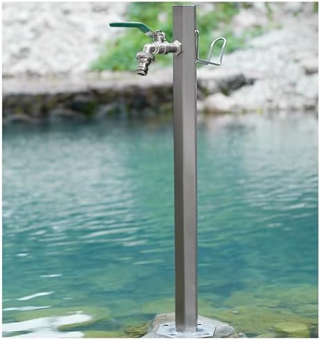 Floor Mounted Faucet Outdoor Water Pipe Vertical Fountain Irrigation Column,Stainless Steel Hexagon Vertical Garden Water Column - Free Standing Insulated Faucet for Home Garden Irrigation & by Unknown