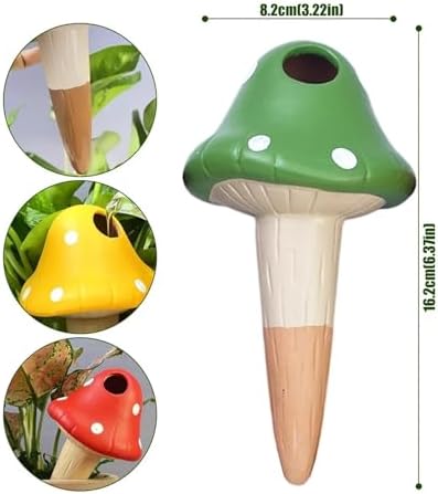 Plant Watering Globes 4pcs Automatic Drip Irrigation System Self Watering Mushroom Spike Greenhouse Garden Auto Water Dripper Device(Color2) - Image 4