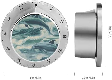 Dolphins Jumping Out Water Kitchen Digital Timer Visual Mechanical Countdown Timers Time Manager 0 to 60 Minutesrs - Image 2