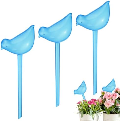 M METERXITY 3-Pack Plant Watering Globes, 9.8 Inch Plastic Bird Shape Self Watering Planter Insert for Indoor/Outdoor Pots, Self Water Devices Decorative Garden Stake [Blue] by MMETERXITY