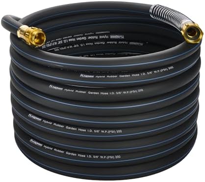 5/8 IN. × 75FT. Heavy Duty Hybrid Rubber Garden Hose, High Flow 5/8" I.D. No Memory Durable Lightweight Water Hose for Watering, Irrigation, Water Transfer Pump by Flaronro