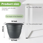 RooTrimmer 3 Pack Large 16 Inch Plastic Plant Pots for Outdoor Plants,Durable & Lightweight Flower Pots with Drainage Holes,Weather-Resistant Large Planters for Patio Garden(Gray) - Image 4