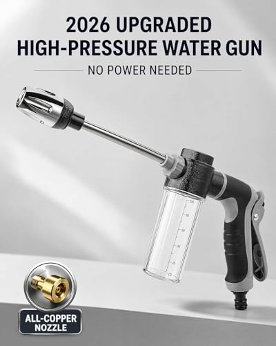 Heavy Duty Garden Hose Nozzle, 2026 Upgraded High Pressure Water Cleaning Jet, Multi-Function Sprayer for Lawn, Yard, Car, Pet, Driveway – Universal Fit 3/4 Inch Thread, No Electricity Needed - Image 3