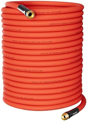 SPECILITE 5/8" x 150FT Hot/Cold Rubber Garden Water Hose, -50℉-190℉, Red by SPECILITE