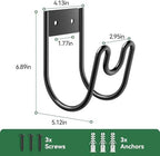 Black Metal Garden Hose Holder - Wall Mounted Water Hose Holder - Hose Hanger Heavy Duty for Water Hose Extension Cords Vacuum Hose (2 Pack) - Image 7