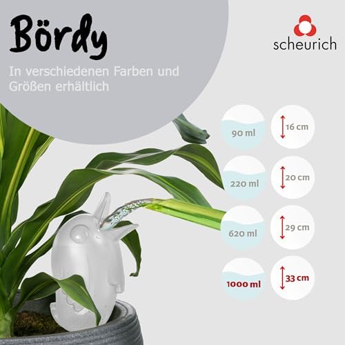 Scheurich Bördy XXL Plastic Water Reservoir, Colour: Bördy XXL, Transparent/Clear, 13.7 cm Width, 11 cm Depth, 33 cm High, 1 Litre Volume - Image 4