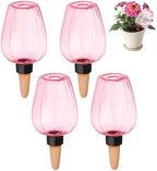 M METERXITY 4-Pack Plant Self Watering Globes, 6.8 oz Plastic Rose Water Bulbs Top Fill for Indoor/Outdoor Plants, Self Watering Spikes Slow Release Terracotta [Pink] by MMETERXITY