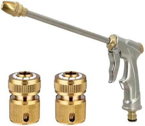 Garden Sprayer High Pressure Water Hose Nozzle Adjustable Spray Gun for Watering Plant 4-Point Water PipeJoint, Universal Joint(Silver) - Image 4