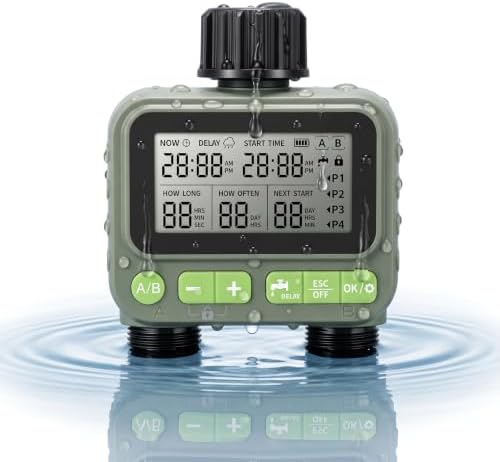Water Timer for Outdoor Garden Hose, Hose Timer with Rain Delay by Avutrel