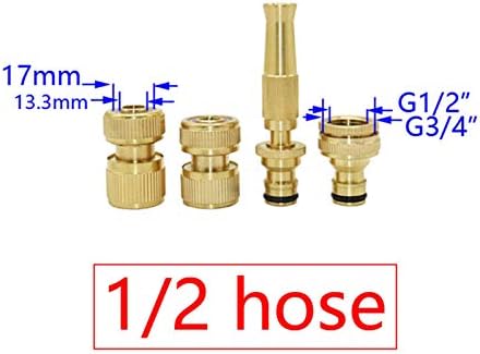 Garden Sprinkler Brass 1/2 Inch 5/8 3/4 Irrigation Water Gun Kit Adjustable Hose Car Washing Lawn Watering 1 Set(5I8 Hose) - Image 2