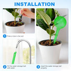 M METERXITY 3-Pack Plant Watering Globes, 10.5 Inch Plastic, Green - Image 4