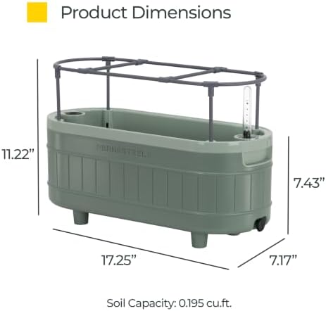 Permasteel Herb Garden Planter with Trellis Support, Self-Watering System with Water Level Indicator, Fits Multiple Herb Plants, for Basil, Flowers, Succulents, Indoor & Outdoor, Green - Image 3
