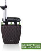 Dexceder 11x10 Self Watering Planter (Brown Rattan) - Image 4
