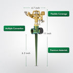 RESTMO 2 Pack All-Metal Impact Sprinkler Head on Sturdy Spike Base - Image 2