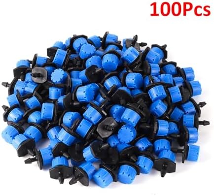 Adjustable Irrigation Drippers 50/100Pcs Dripper Sprinklers Adjustable Irrigation Dropper Garden Flowerbed Greenhouse Micro Drip Watering Emitter for 1/4" Hose(100Pcs Blue) - Image 2