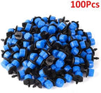 Adjustable Irrigation Drippers 50/100Pcs Dripper Sprinklers Adjustable Irrigation Dropper Garden Flowerbed Greenhouse Micro Drip Watering Emitter for 1/4" Hose(100Pcs Blue) - Image 2