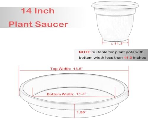 NIMYAU 4 Pack Plant Saucer 14 Inch, Heavy Sturdy Plastic Plant Trays for Pots, Plant Water Catcher Tray for Plants, Flower Pot Saucers, Plant Saucers for Indoors Outdoor - Image 2
