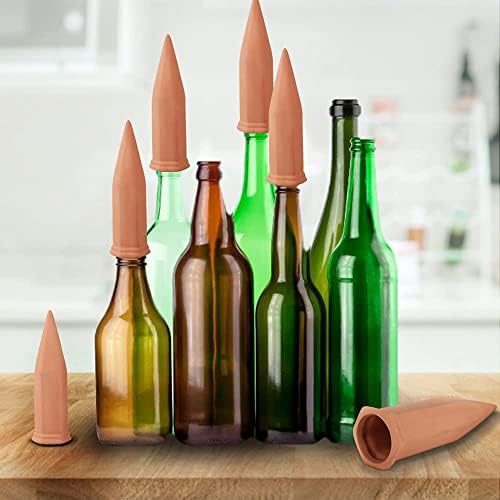 Tcamp 20 Pack Terracotta Watering Spikes, Plant Watering Devices Wine Bottle Automatic Plant Self Watering Spikes for Vacations, Self-Watering Stakes for Indoor Outdoor Plants - Image 3