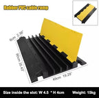 Cable Protector Ramp 4-Channel Rubber Cable Ramp, Heavy Duty Cable Protector Wire/Hose/Pipe Hider Driveway Protective Covering - Image 2