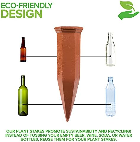 Modern Innovations Ceramic Terracotta Self Watering Spikes (60 Pack), Automatic Plant Waterers for Indoor or Outdoor Planters, Terra Cotta Stakes for Potted Plants - Image 4