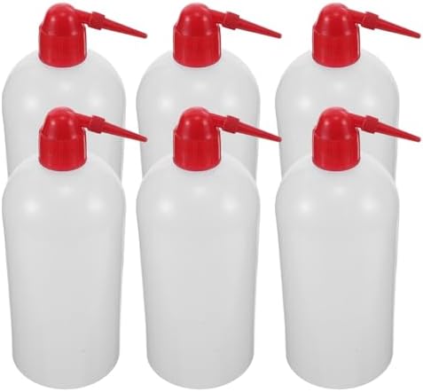 Luxshiny Plastic Wash Bottle 1000ml 6 Pack Narrow Mouth Refillable by Luxshiny