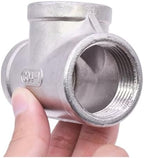 1/8" 1/4" 3/8" 1/2" 3/4" 1" 2" 3" BSP NPT Female Tee 3 Ways Splitter Stainless Steel Pipe Fitting Connector Coupler (Color : BSPT SS304, Size : 2") - Image 5
